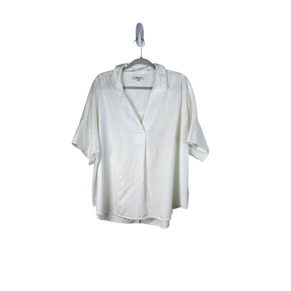 Madewell Philly Shirttail Top In Eyelet White Popover Pocket XXL - Picture 2 of 9